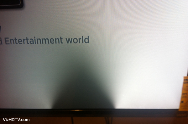 Partial backlight issue on a Vizio TV.